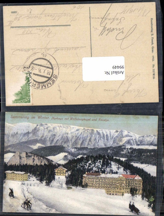 99449,Semmering im Winter Rodelpartie 1912