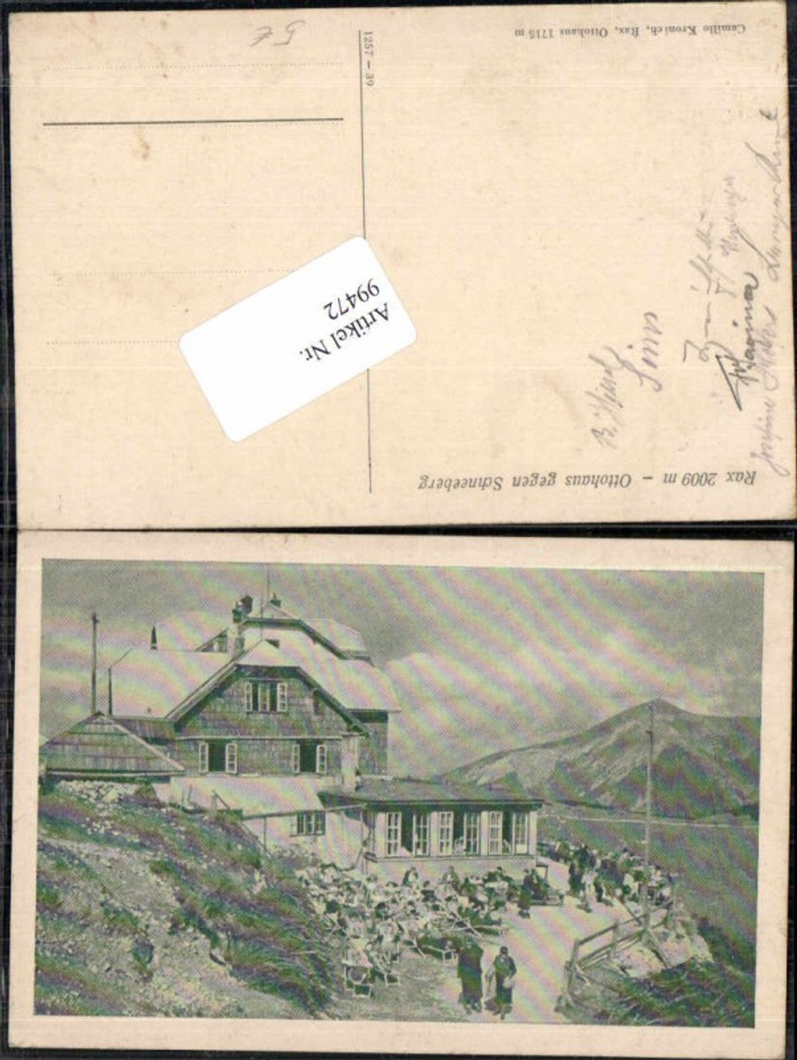 99472, Rax Reichenau Ottohaus m. Schneeberg