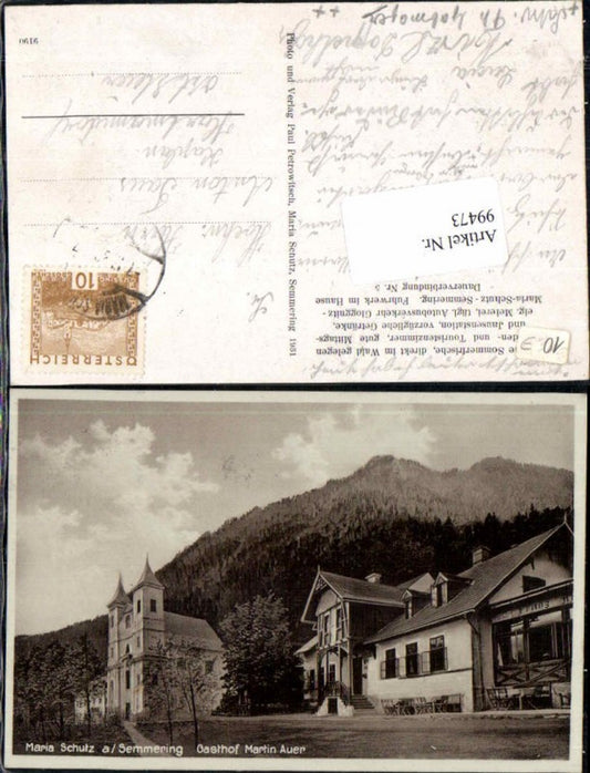 99473,Maria Schutz am Semmering Gasthaus Martin Auer