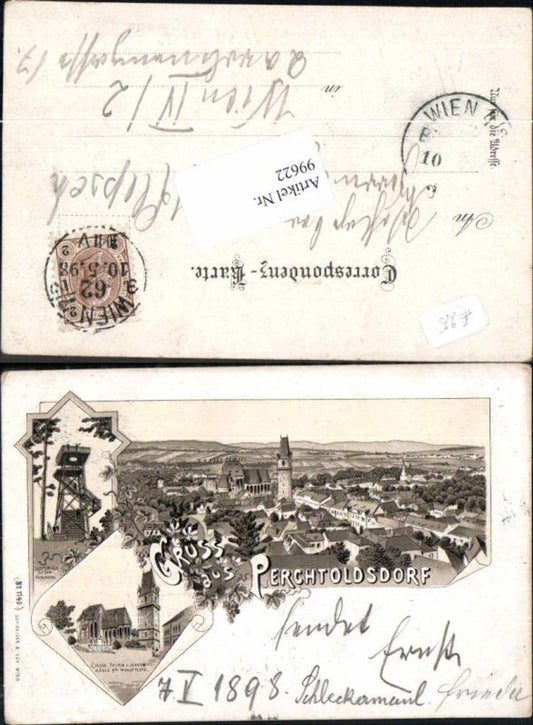 99622,Litho Gruss aus Perchtoldsdorf b. Wien 1898