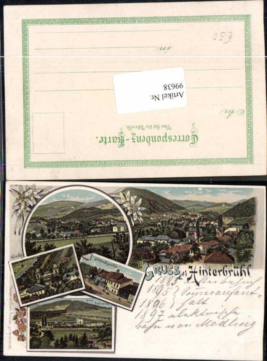 99638,Tolle Litho Gruss aus Hinterbrühl Mödling Höldrichsmühle