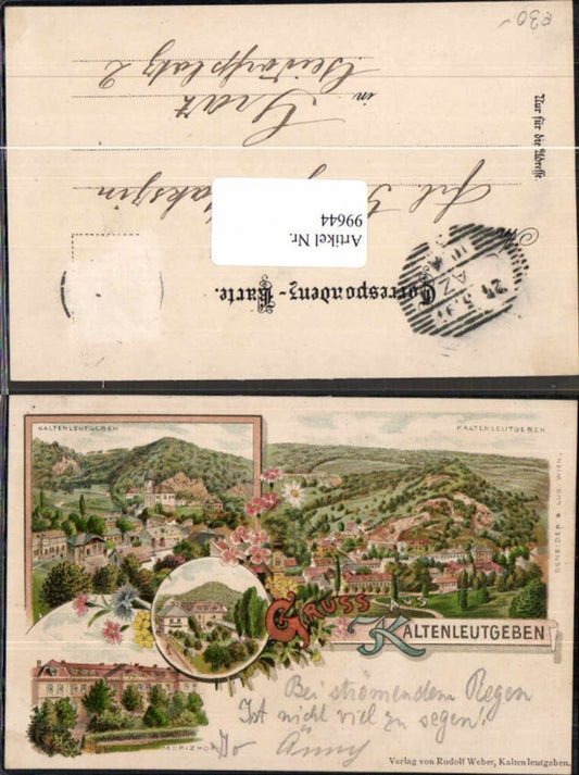99644,Tolle Litho Gruss aus Kaltenleutgeben Schneider & Lux