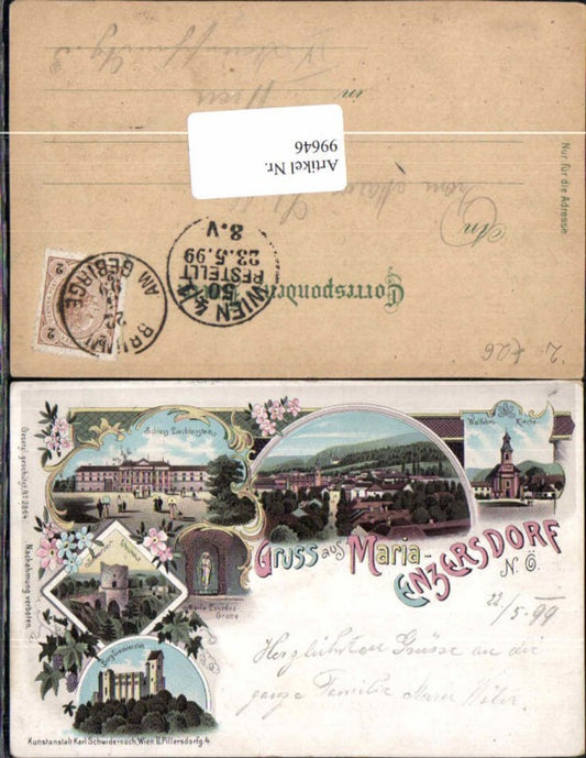 99646,Litho Gruss aus Maria Enzersdorf Liechtenstein Mödling
