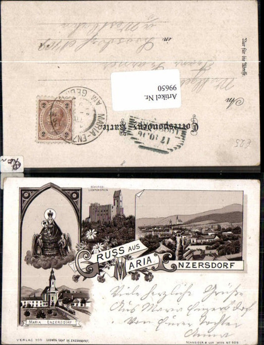 99650,Litho Gruss aus Maria Enzersdorf Liechtenstein Mödling