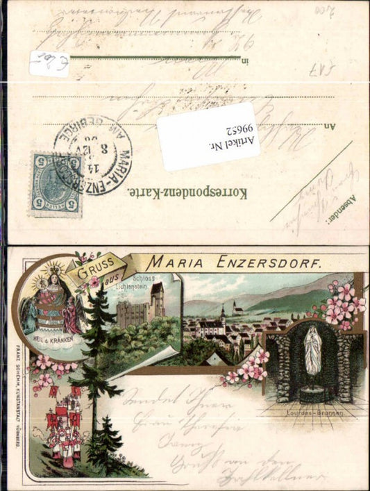 99652,Tolle Litho Gruss aus Maria Enzersdorf Mödling Lichtenstein
