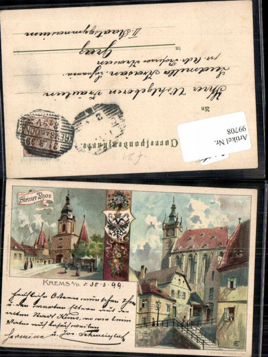 99708,Tolle rare AK Krems a.d. Donau L.H. Schmidt sign. Velten Verlag