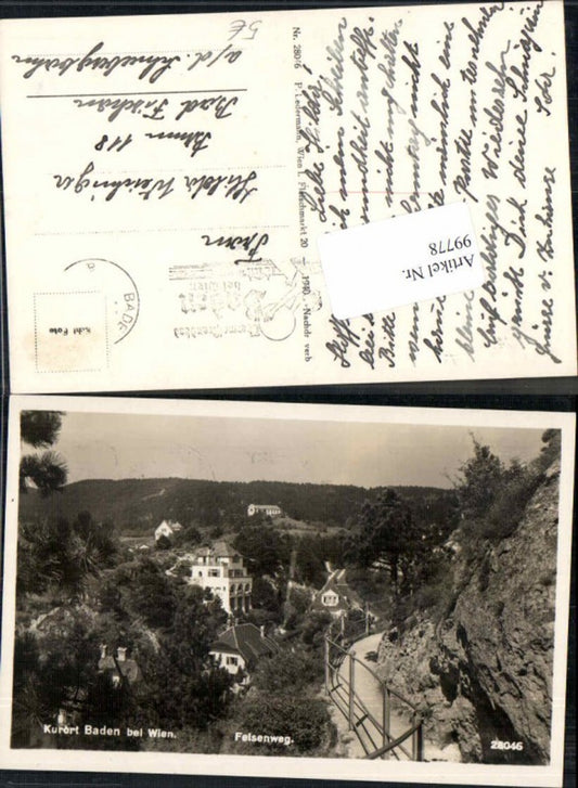 99778,Baden bei Wien Felsenweg 1938