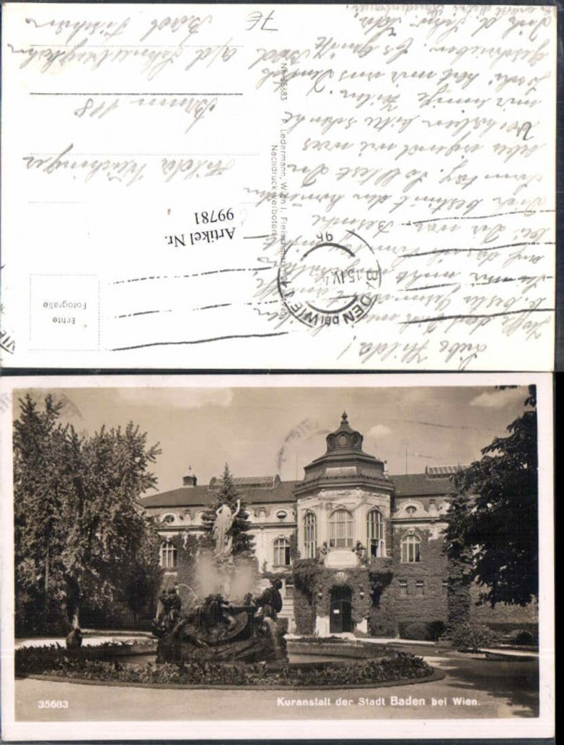 99781,Baden b. Wien Kuranstalt d. Stadt Amstetten