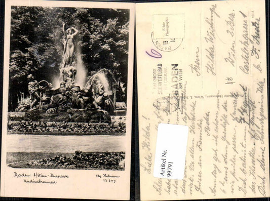 99791,Baden b. Wien Kurpark Undine Brunnen pub Hubmann 13849