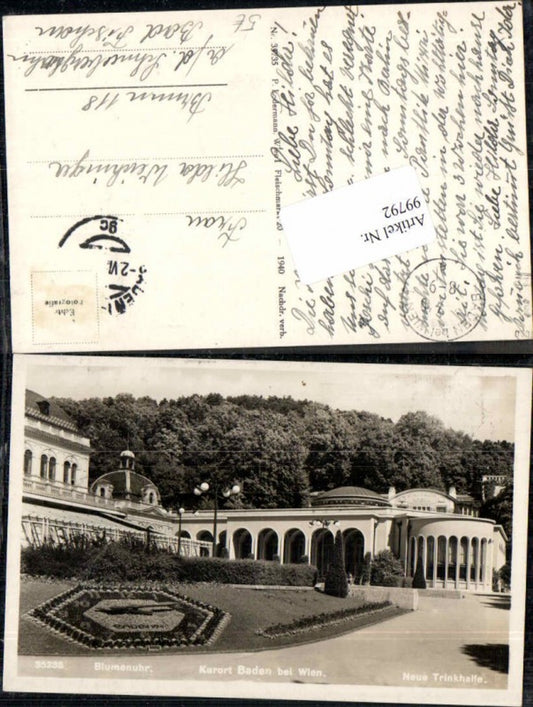 99792,Baden b. Wien Blumenuhr Trinkhalle Casino