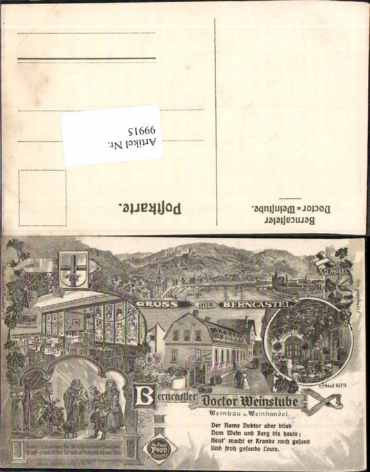 99915,Wein Weinstube Doctor in Berncastel Bernkastel 1900