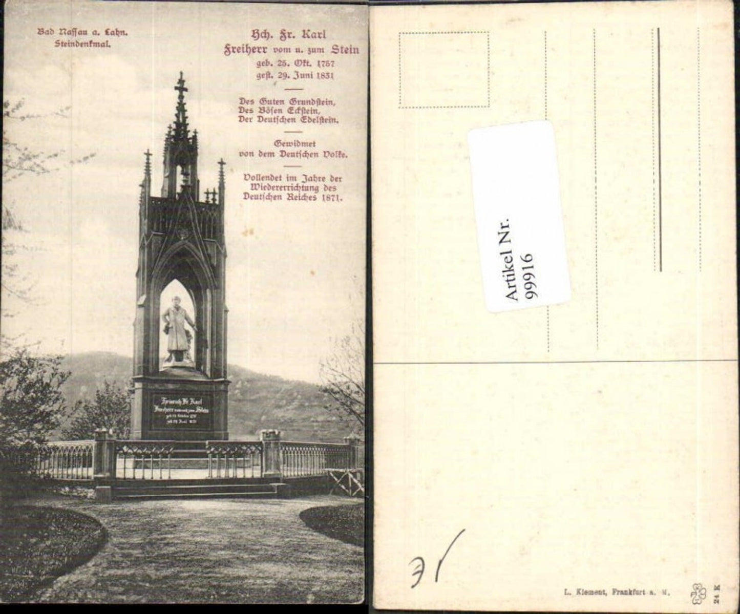 99916,Bad Nassau a. Lahn Steindenkmal