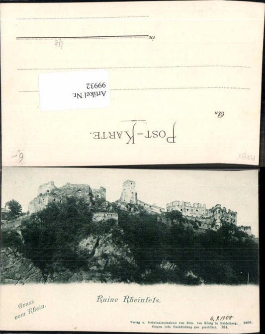 99932,Ruine Rheinfels b. Trechtingshausen 1900