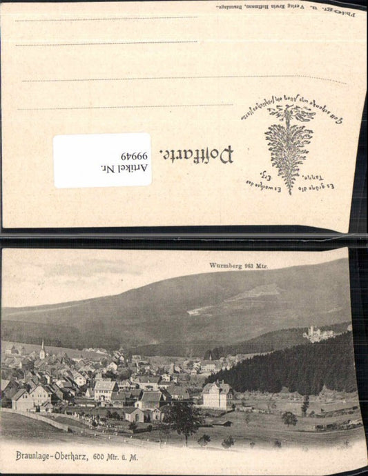 99949,Braunlage Oberharz m. Wurmberg 1905