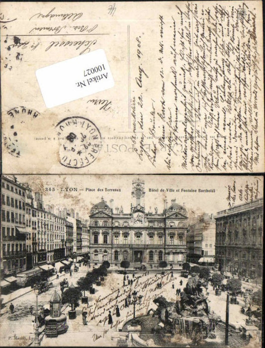 100027,Lyon Place de terreaux Leute 1908