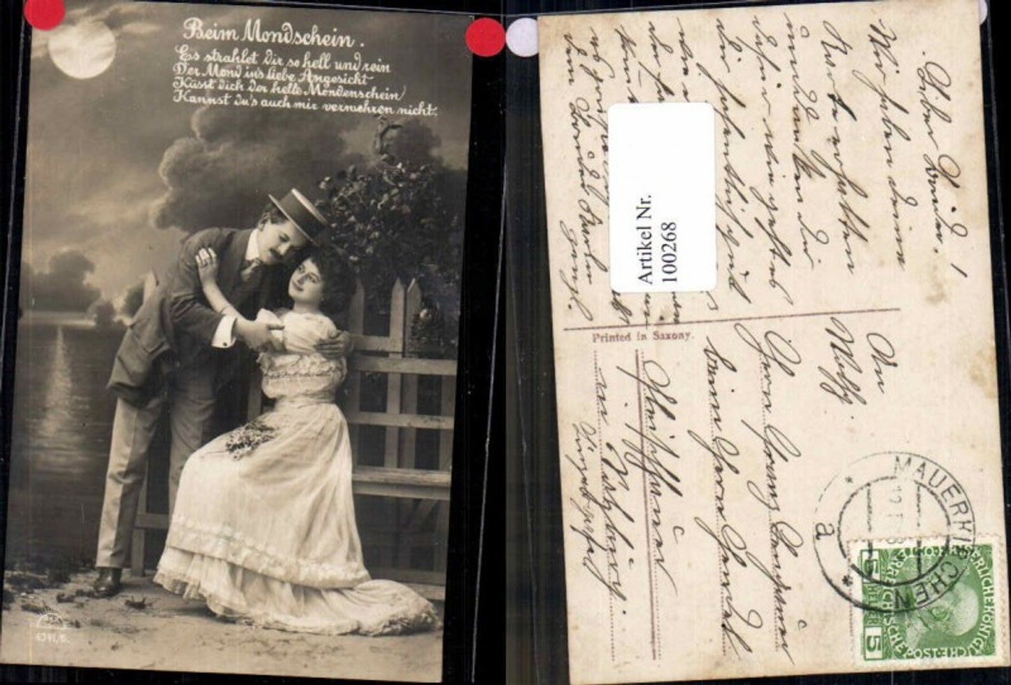 100268,Mond Moon Shine Mann Hut Frau Girl Kleid Stp. Mauerkirchen