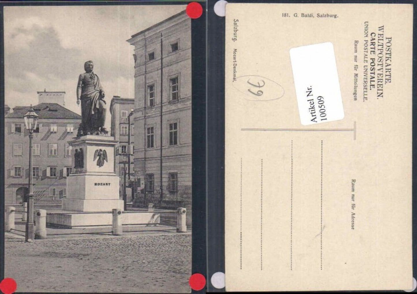 100509,Salzburg Mozart Denkmal 1905