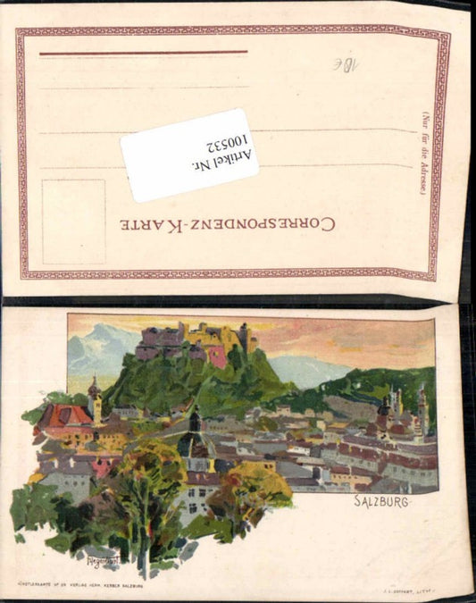 100532,Tolle Litho Salzburg Hegenbart F. sign.