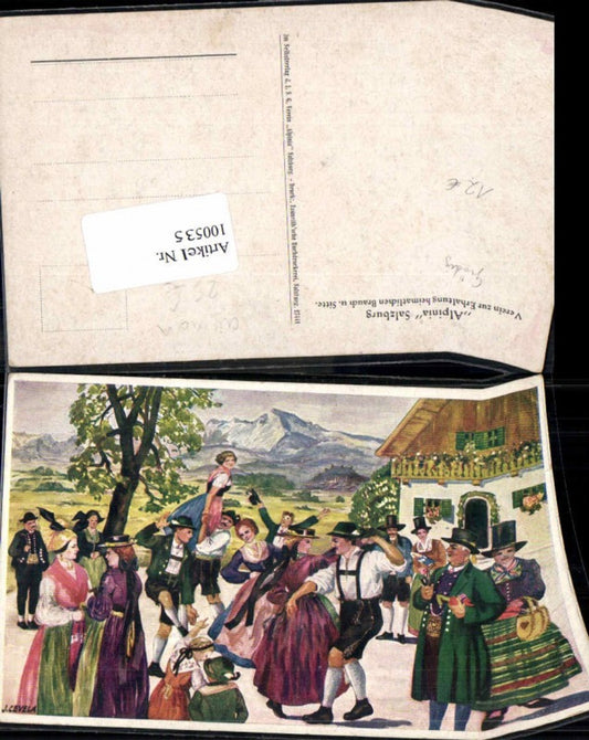 100535,Salzburg J. Cevela Trachten Tracht Grödig Alpinia Verein