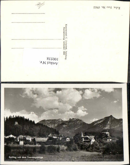 100558,Golling m. Tennengebirge Häuserpartie