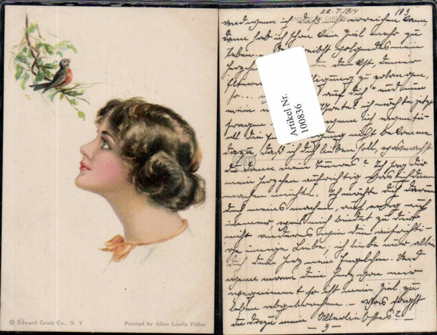 100836,Alice Luella Fidler Frau Vogel Edwardian American Girl 39