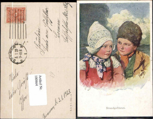 100864,Karl Feiertag Strandgeflüster Holland Tracht B.K.W.I 186-6