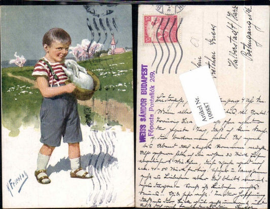100887,Karl Feiertag Junge Hase Ostern B.K.W.I 4605-1