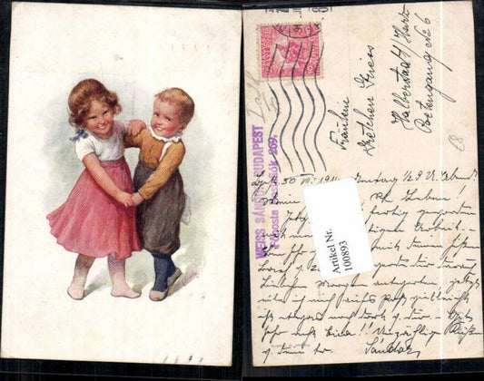 100893,Karl Feiertag Süsse Kinder tanzen B.K.W.I 393-4