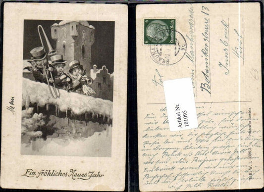 101095,Neujahr Engel musizieren Trompete Posaune B.K.W.I 3396-3
