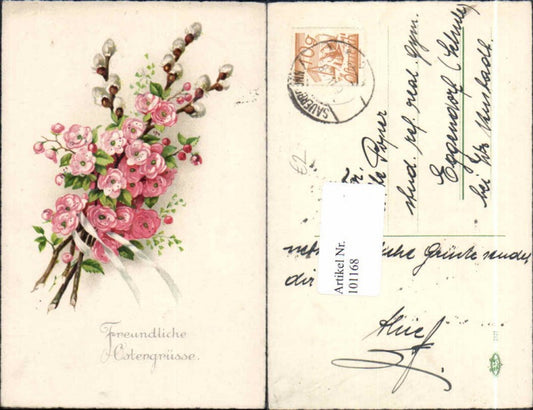 101168, Easter Flowers Flower Greetings Pussy Willows