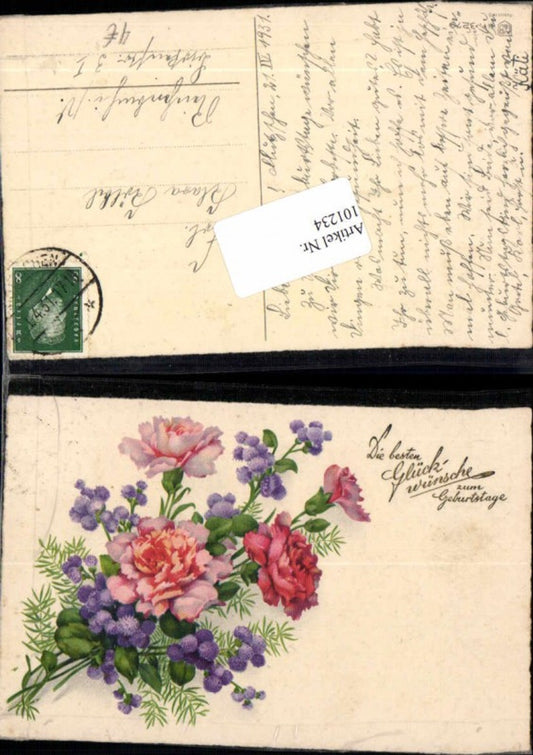 101234, Meissner &amp; Buch 3279 Roses Flowers Birthday