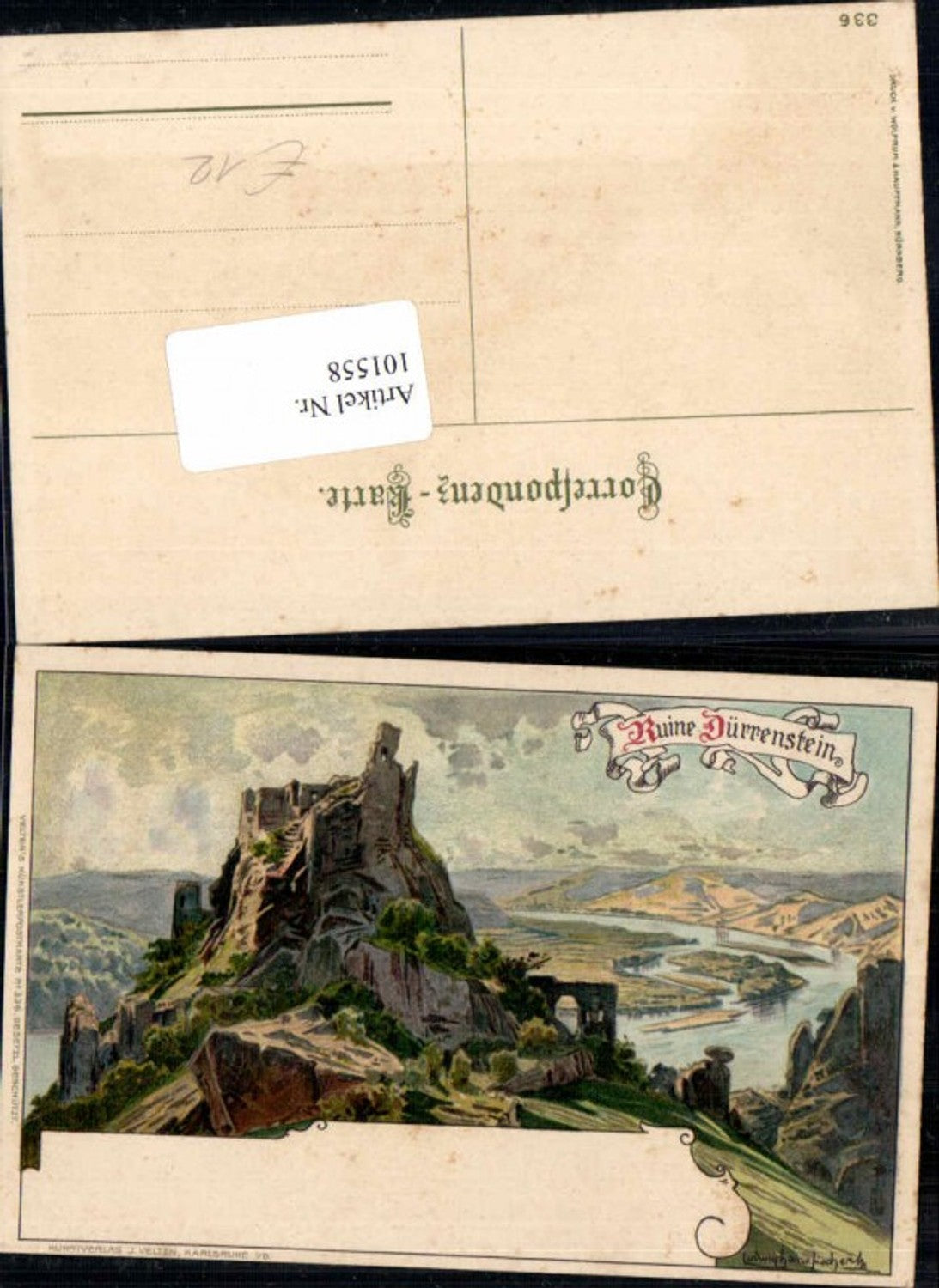 101558,Litho Ruine Dürnstein Ludwig Hans Fischer sign.