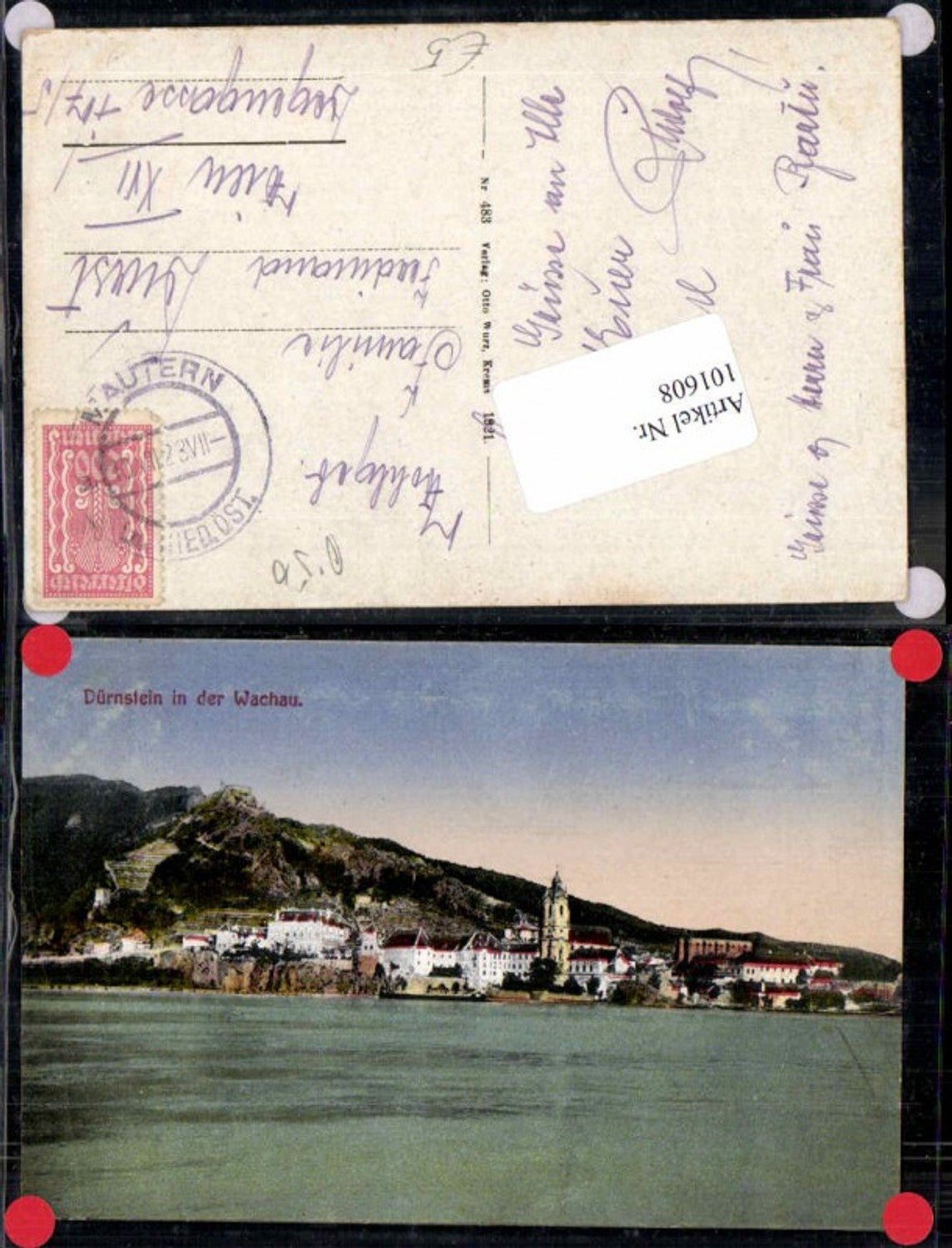 101608,Dürnstein i.d. Wachau Tolle Ortsansicht 1921 pub Wurz 483