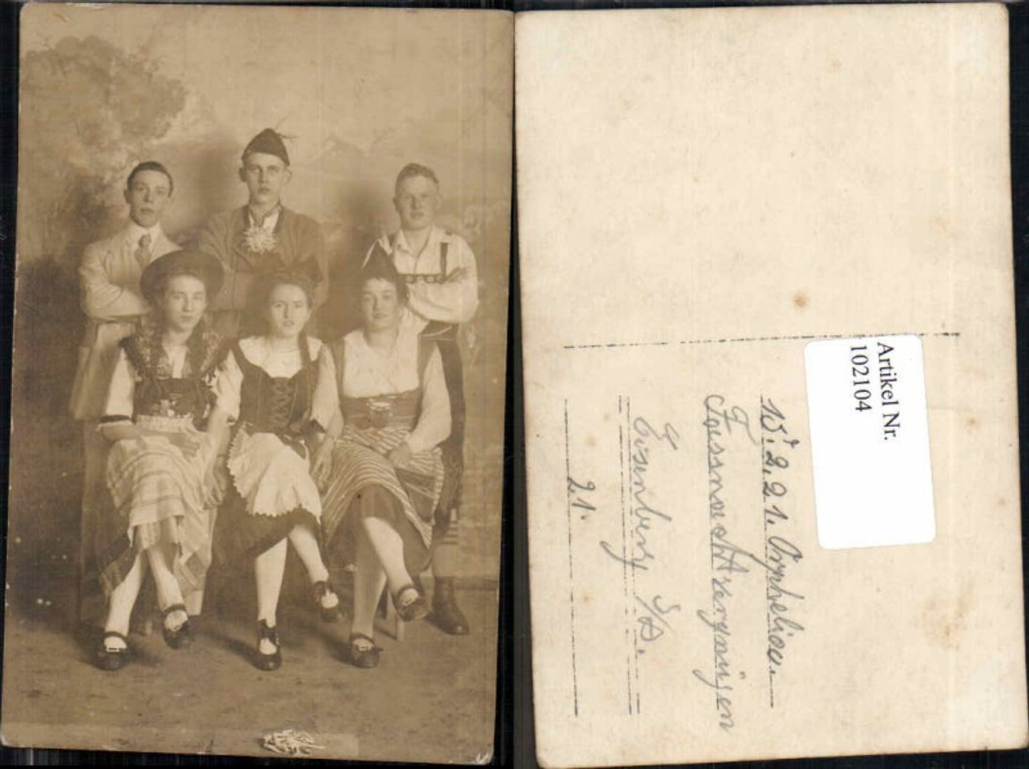 102104,FotoAK Eisenberg Moritzburg Fassnacht 1921 Fasching