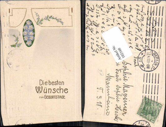102160,Präge Jugendstil Geburtstag Art Deco