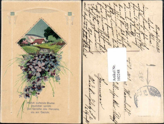 102248,Jugendstil Präge AK Veilchen Blumen