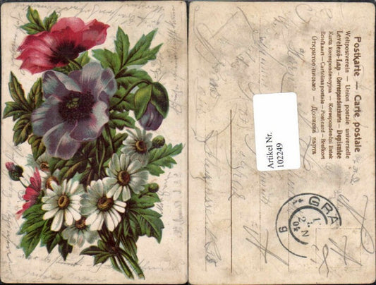 102249,Litho Blumen Gänseblümchen
