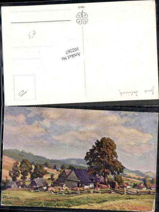 102267,Gina Jelinek Bauern Dorf Künstler AK