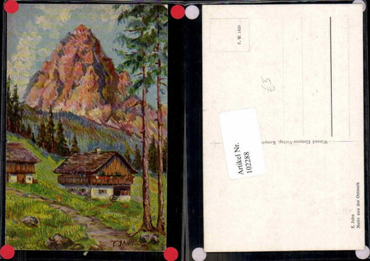 102288, Motif from the Ostmark, oil painting, imitation E. Jahn, signed.