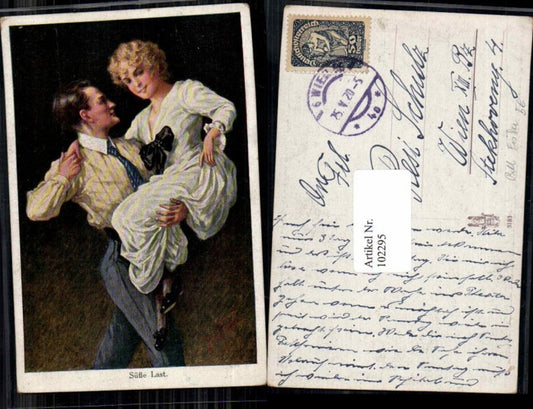 102295, Sweet Last Bill Fisher Man Carrying Woman