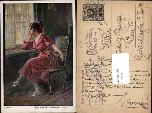 102298, A. Jodolfi Only those who know longing Woman at the window