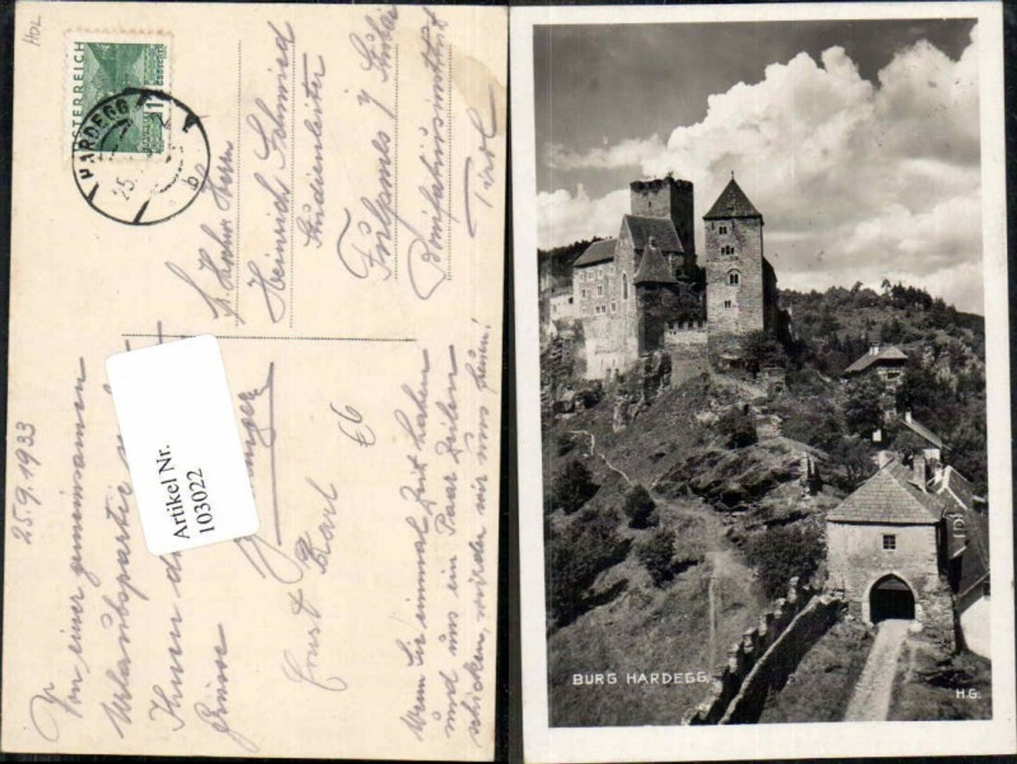 103022,Burg Hardegg a.d. Thaya 1930