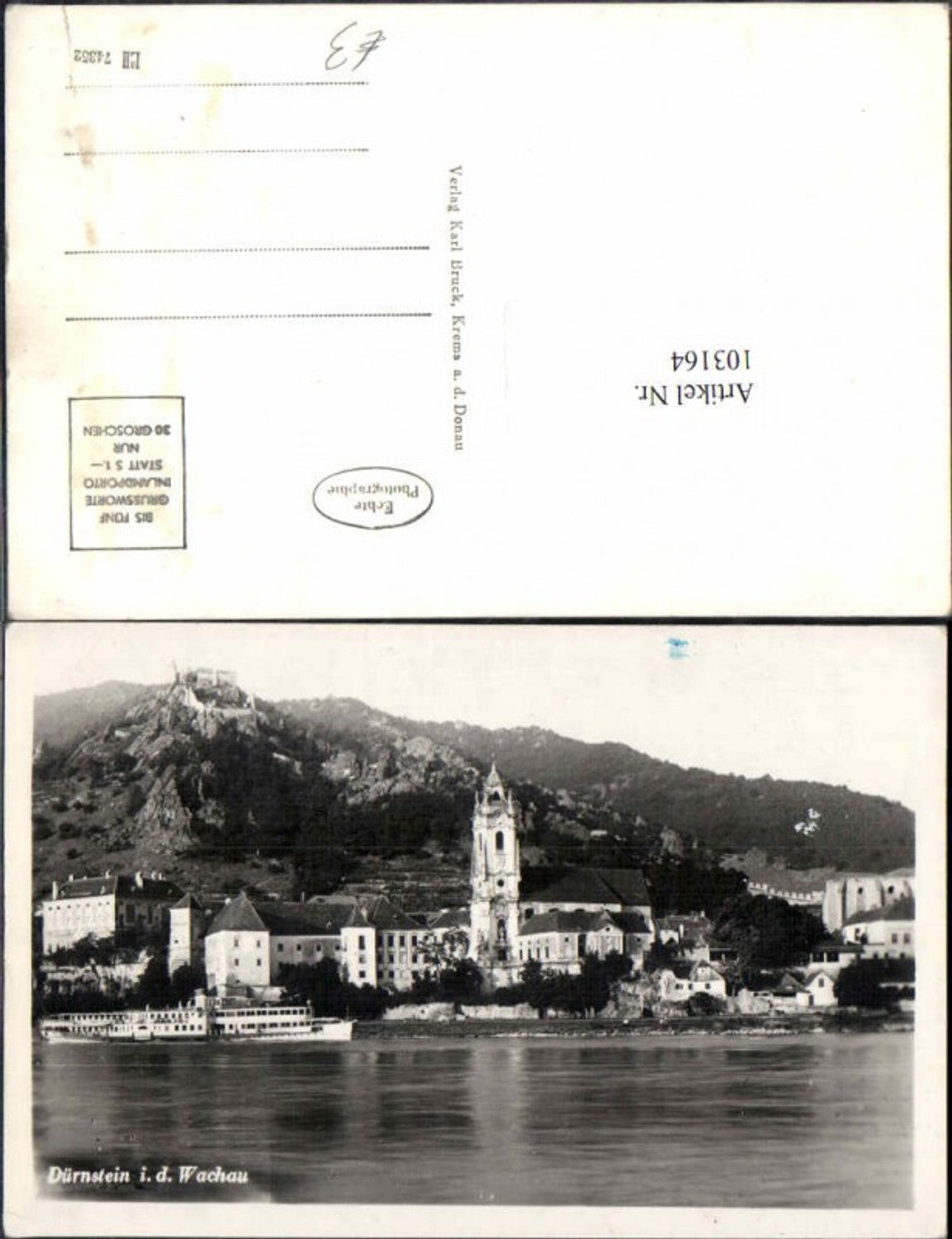 103164,Dürnstein a.d. Donau m. Dampfer