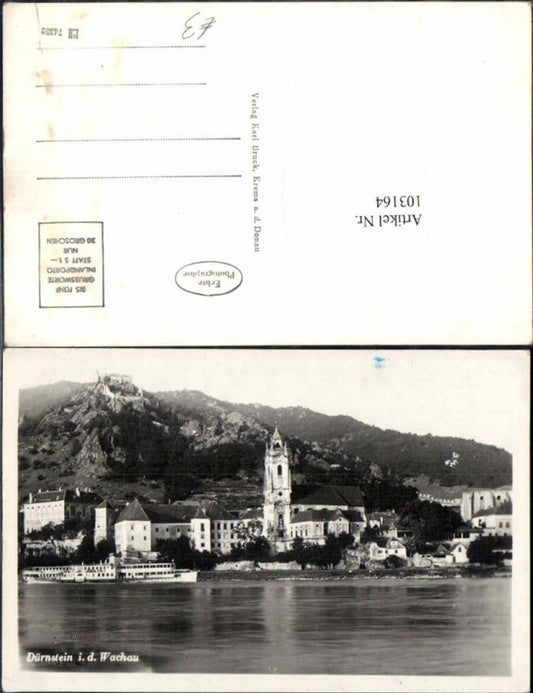 103164,Dürnstein a.d. Donau m. Dampfer
