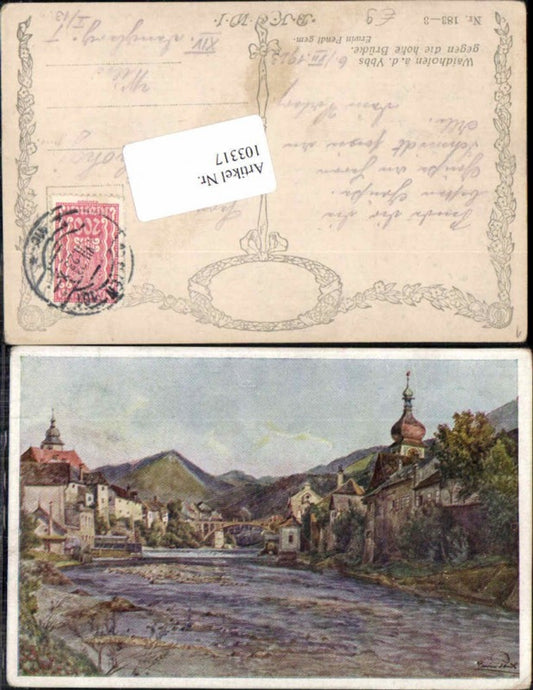 103317,Erwin Pendl Waidhofen a.d. Ybbs signiert 1923 Zell Brücke