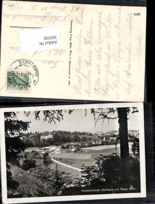 103350,Sommerfrische Karlstein a.d. Thaya Ortsrand 1933