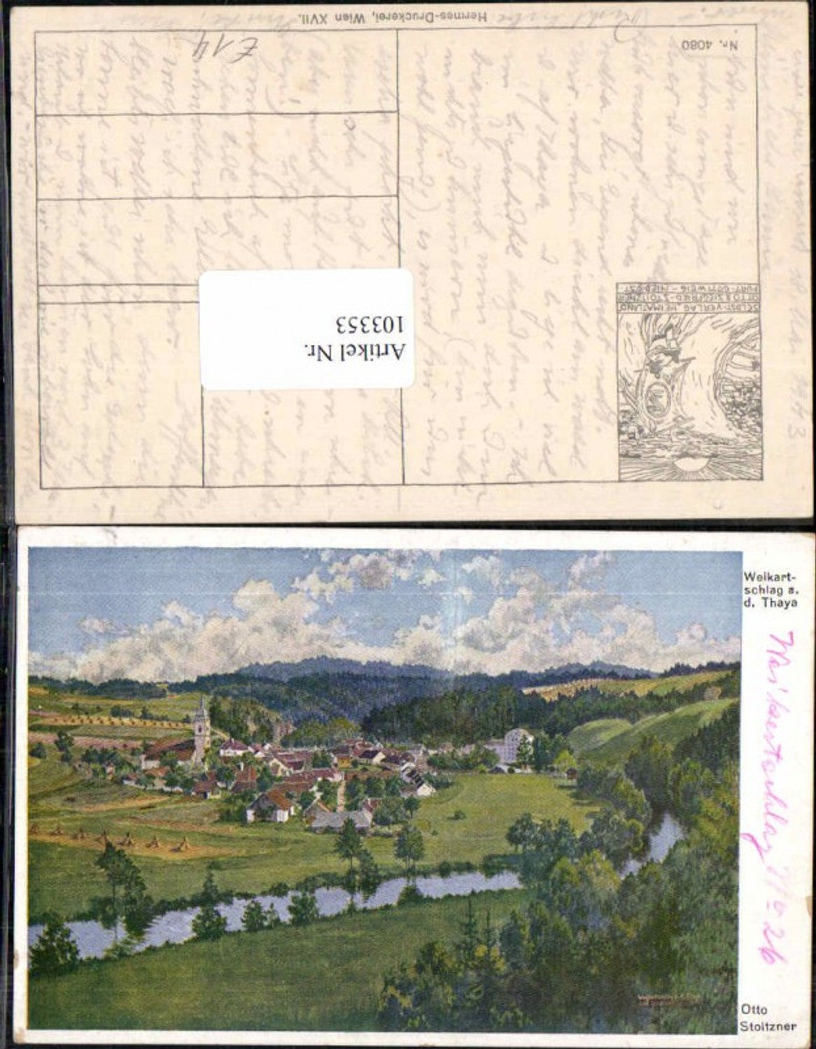 103353,Otto Stoitzner Weikartschlag a.d. Thaya Weikertschlag Raabs