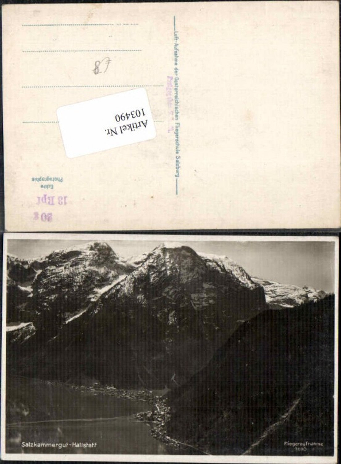 103490,Fliegeraufnahme 1630 Hallstatt im Salzkammergut