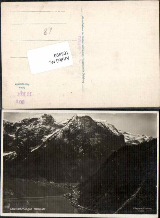 103490,Fliegeraufnahme 1630 Hallstatt im Salzkammergut