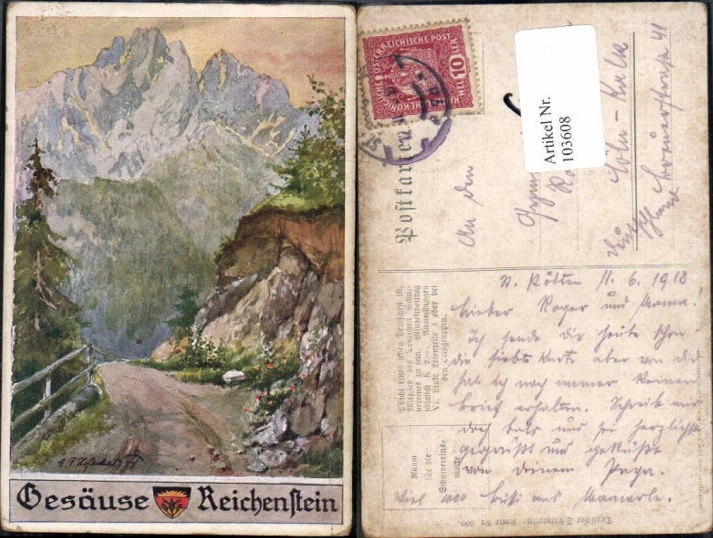 Dt. Schulverein 599 Gesäuse Reichenstein Johnsbach E.F. Hofecker 103608